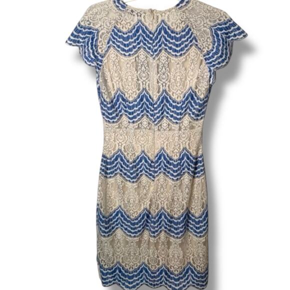 Dress Forum Dress Women's Size Small Sheath Coquette Lace Mesh Semi-Sheer - Picture 3 of 10